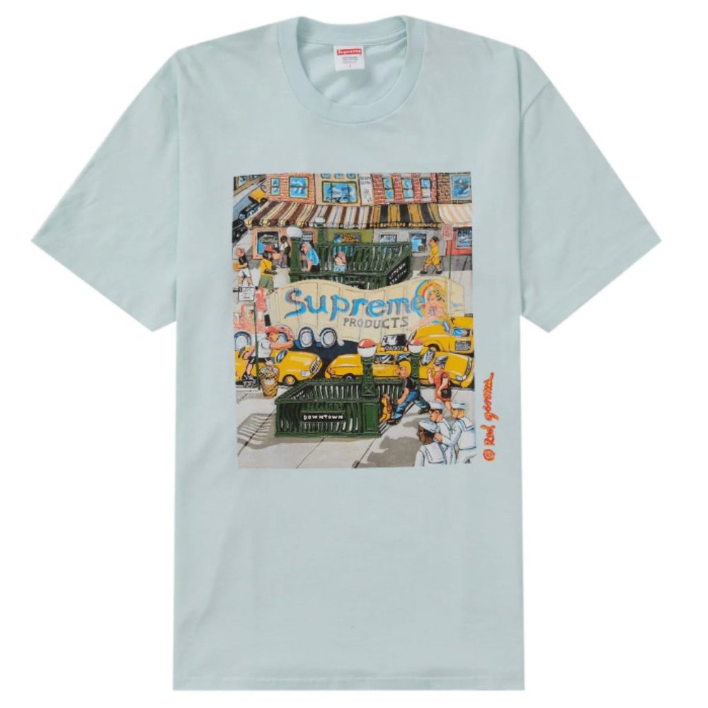 NWT Supreme Manhattan Tee - XL - Pale Blue
